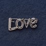 Brooch "LOVE" 3×1.5 cm Gray Metal
