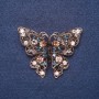 Brooch "Butterfly" in multicolored large rhinestones, metal color gold 4x5, 5 cm
