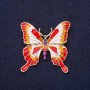 Brooch Butterfly Enamel Color Red White Orange Purple 36x37mm Yellow Metal