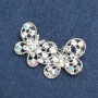 Brooch Butterflies with Silver Finish and Benzin Crystals 40×25mm +