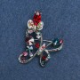Butterfly Brooch, Silver-Ton Metal and Rhinestones 50mm +