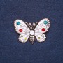 Brooch "Butterfly" white enamel metal color gold 4x3 cm