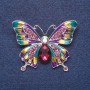 Brooch "Butterfly" purple enamel, metal color silver 3.5x5 cm