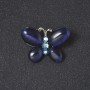 Brooch "Butterfly" blue Cats Eye stone silver color 2 cm