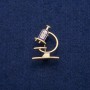 Brooch Microscope with enamel and rhinestones 24x31mm, golden metal