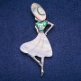 Pendant Brooch Madam with Mother-of-Pearl and Chalcedony 37x85mm