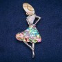 Brooch Pendant Madam with Pearl and Haliotis 43x84mm