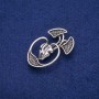 Brooch Anatomy 28x45mm, silver-toned metal