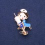 Brooch Nurse Multicolored Enamel, Gold-toned Metal 27x44mm