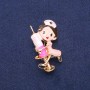 Brooch Nurse Multicolor Enamel, Gold-Toned Metal 27x44mm