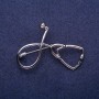 Brooch 'Stethoscope' Gray Metal 44x30mm