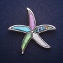 Brooch Pendant Sea Star with Chalcedony and Pearl 53x53mm