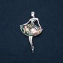 Brooch pendant with natural Halotite Balerina 80x45mm
