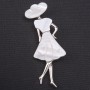 Brooch Pendant Madam Pearlized 85x30mm