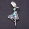 Pendant-bale Madam Chalotis Pearlized silver-colored metal, length 8.4 cm
