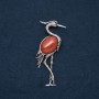 Brooch Pendant Heron with Natural Stone Aventurine "Golden Sand" 80x30mm