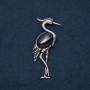 Brooch Pendant Heron with Natural Stone Aventurine Blue Sand Night of Cairo 80x30mm