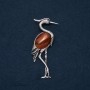 Brooch Pendant Heron with Carnelian 80x30mm