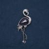 Brooch Pendant Flamingo with Natural Aventurine "Blue Sand" Night Cairo 85×30 mm