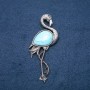 Brooch pendant Flamingo with natural stone "Turquoise" (synthetic) 85x30mm