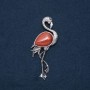 Brooch Pendant Flamingo with Aventurine “Golden Sand” 85x30mm