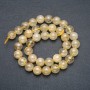 Rutilated Quartz Beads on a Thread, Hairy Rutilated Quartz Ball Beads 10mm Ø, length 39cm ±