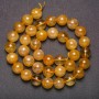 Rutilated Quartz Beads, smooth round bead, diameter 10 mm (+/-), length 38 cm