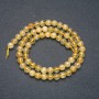 Rutilated Quartz Beads on a Thread, hair-like rutile inclusions, smooth round beads, diameter 6mm ±, length 39cm ±