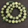 Faceted Jade Beads on Thread, Jade Stone Beads (each) Round Bead, 10 mm diameter + -, length 36 cm +