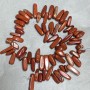 Red Jasper Bead Chip "Needle" 20x8 mm, 39 cm length