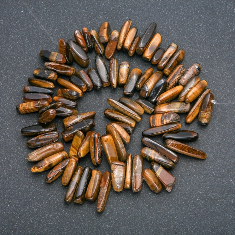 Tiger's Eye Natural Stone Thread bead "needle" 40cm