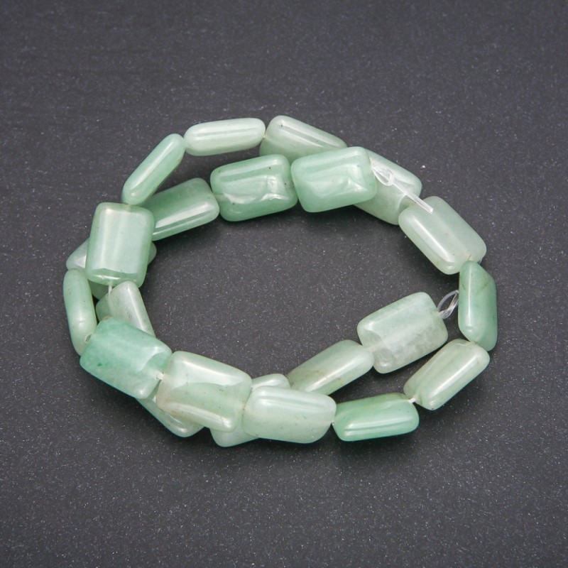 Natural Jade Beads Rectangle shaped, 13x18 mm (+/-), thread length 38 cm (+/-)