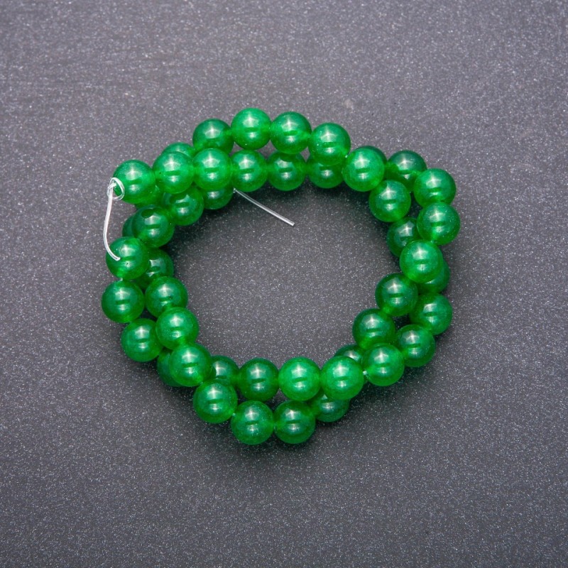 Chrysoprase Beads on Thread Smooth Round 8 mm ±, Length 38 cm