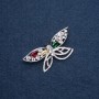 Brooch "Butterfly" 60x30mm metal color "silver"