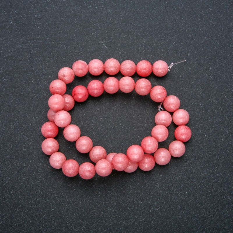 Natural Tourmaline Bead Thread, smooth round beads 10mm diameter, 38cm length +