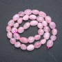 Beads on Thread - Natural Stone Pink Quartz Round Faceted Beads, 9×12 mm, 40 cm length +