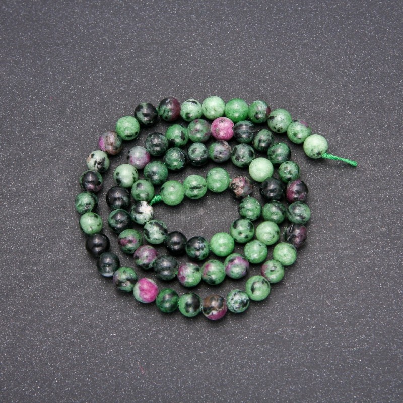Zoisite Natural Stone Beads Smooth Ball 8 mm (±) Diameter, 38 cm Length