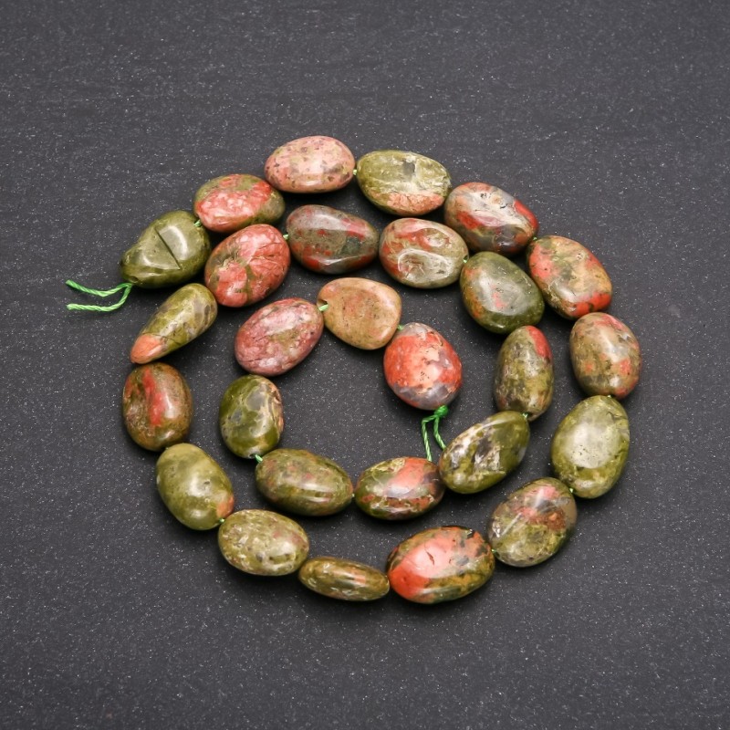 Geliotrope Beads on Thread, faceted, diameter 10x14 mm (+/-), length 38 cm