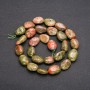 Geliotrope Beads on Thread, faceted, diameter 10x14 mm (+/-), length 38 cm