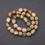 Jasper Beads on a Thread - Jasper Heliodor Tumbled, 9x13 mm +/- diameter, 38 cm length