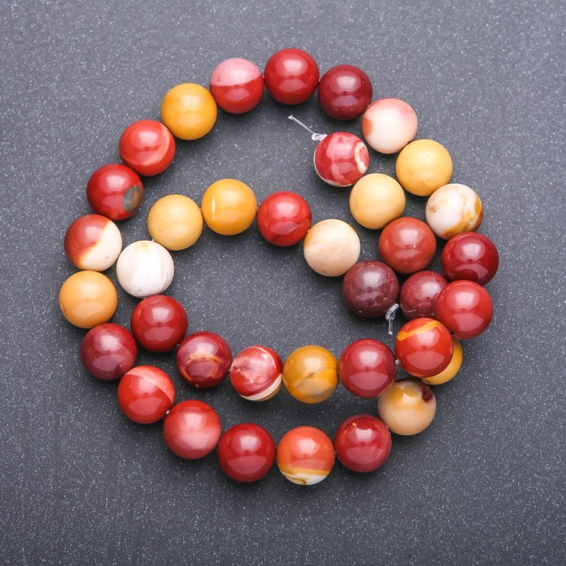 Jasper Mookaite Beads Smooth Round 10.5 mm, thread 38 cm