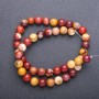Jasper Mossavaite (Mochaite) Beads Smooth Round 8 mm on Thread, Length 38 in