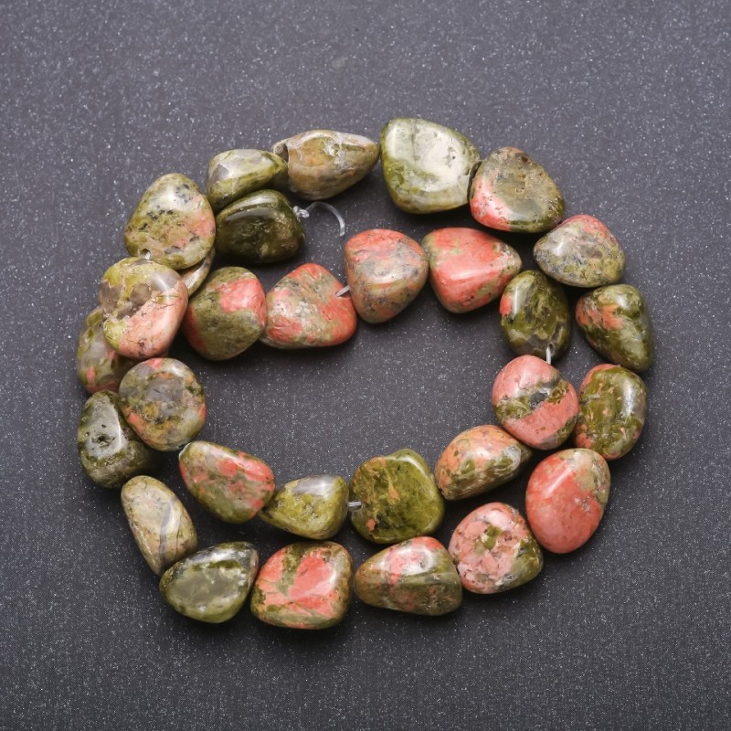 Jasper Beads Geotropic (Heliotrope) Tumbled, 12 mm ±, 38 cm strand