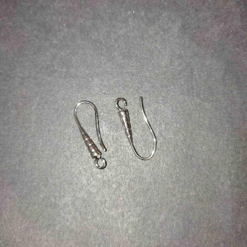 Earrings hooks for earrings pair gray metal 20x3, length 20mm pair