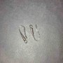 Earrings hooks for earrings pair gray metal 20x3, length 20mm pair