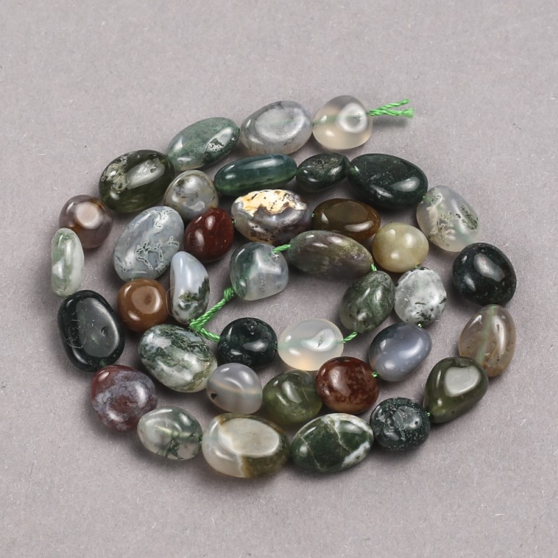 Jasper Beads on Thread, Multicolor Faceted Round Beads, 8x10 mm, total length 40 cm