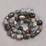 Jasper Beads on Thread, Multicolor Faceted Round Beads, 8x10 mm, total length 40 cm