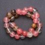 Natural Chalcedony Beads assortment on thread, smooth ball, diameter 12 (+/-) mm, length 37 cm