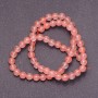 Rose Quartz Beads on Thread, smooth round bead, 4mm diameter, 38cm length