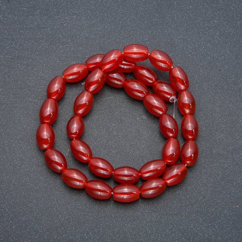 Carnelian Baroque Beads on Thread, 8x12mm, 38cm length
